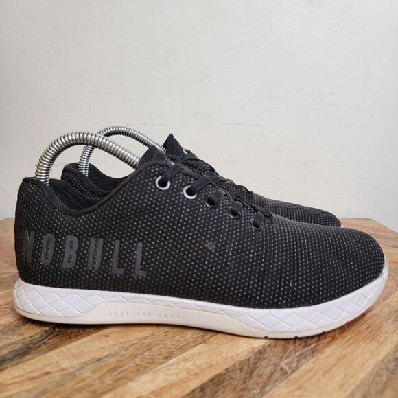 Nobull Unisex size M 6 W 7.5 Trainer Black Lifting Shoes Sneakers Lace up Solid - Picture 1 of 10